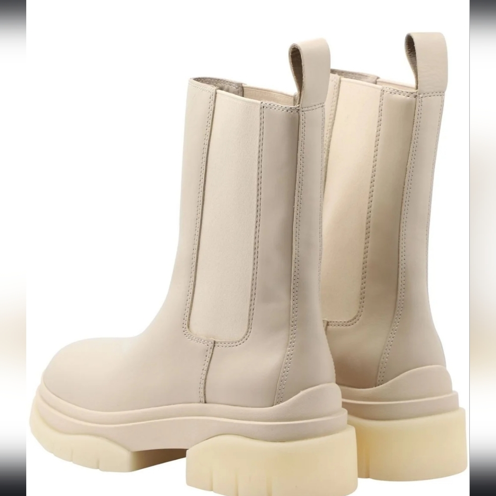 Ash AS-Storm Boot Sz 37M Cream Leather Boot - Picture 4 of 5